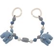 Sebra Knitted Pram Chain Elephant Powder Blue Online now