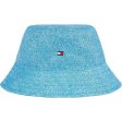 Tommy Hilfiger Small Flag Denim Bucket Hat Denim Light Discount