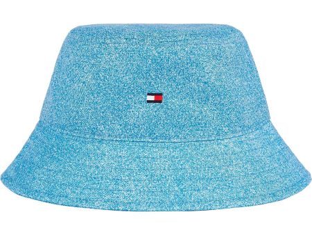 Tommy Hilfiger Small Flag Denim Bucket Hat Denim Light Discount