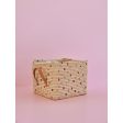 RICE Lavender Dots Square Raffia Basket Online Hot Sale