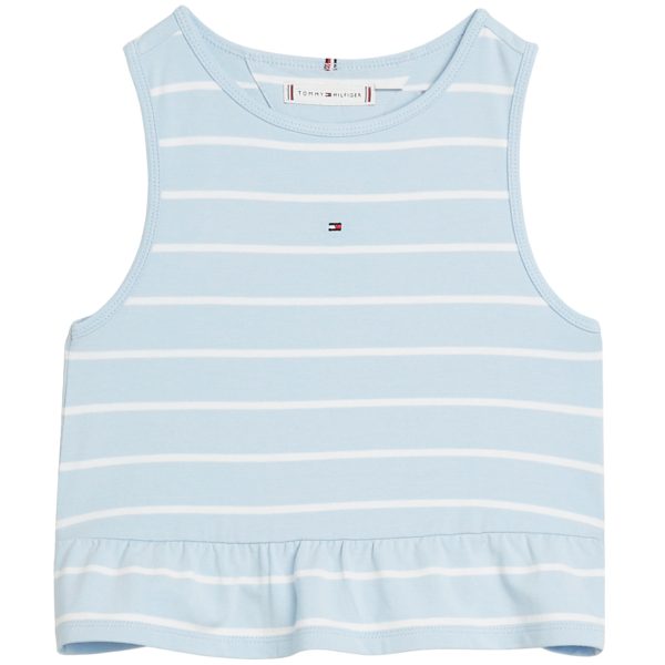 Tommy Hilfiger Peplum Stripe Blouse Breezy Blue Stripe For Cheap