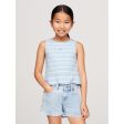 Tommy Hilfiger Peplum Stripe Blouse Breezy Blue Stripe For Cheap