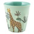 RICE Blue Jungle Animal Print Lille Melamin Børnekop on Sale