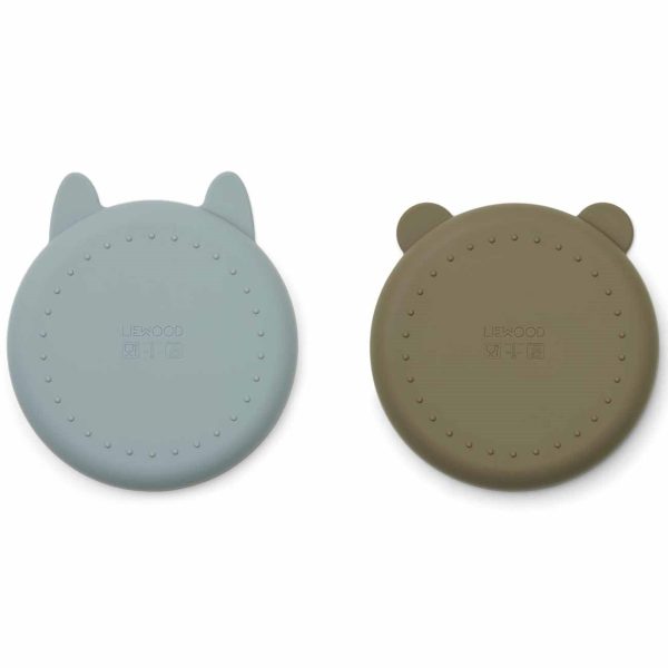 Liewood Olivia Plate 2-Pack Blue Fog Khaki Mix For Sale