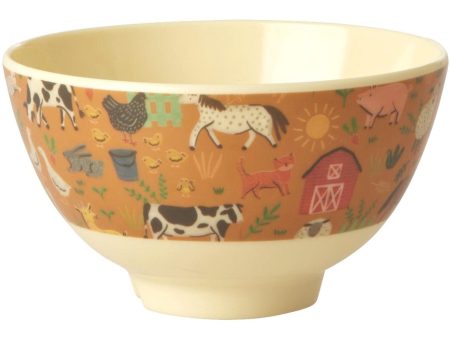 RICE Brown Farm Totable Small Melamine Bowl For Discount