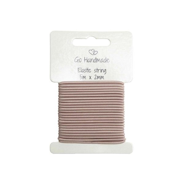 Go Handmade Elastiksnor 5m x 2mm Beige Online Sale