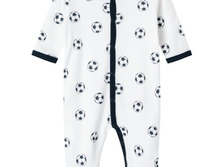 Name it Bright White Football Nightsuit with Feet Noos Online Hot Sale