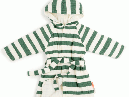 Done by Deer Badekåbe GOTS Stripes Green Fashion