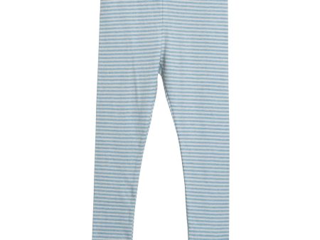 Serendipity Aqua Ecru Stripe Leggings Hot on Sale