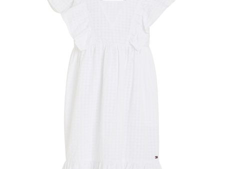 Tommy Hilfiger Seersucker Gingham Dress White Online Sale