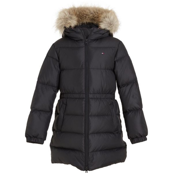 Tommy Hilfiger Long Waisted Down Jacket Black Discount